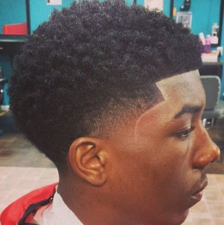 short afro temple fade curly hairstyles for black men