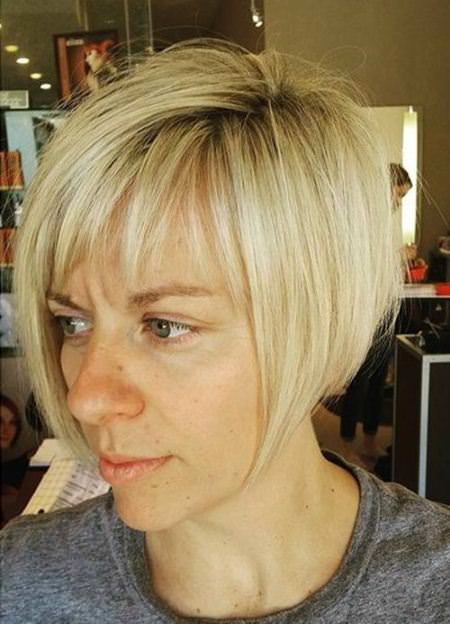 short and pointed angled blonde bob short fringe Hairstyles