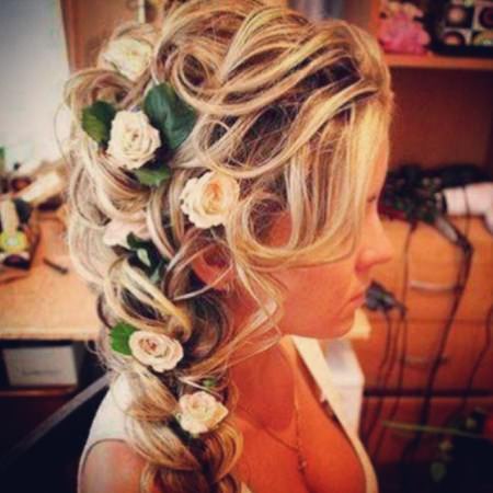 simple braid with real flowers