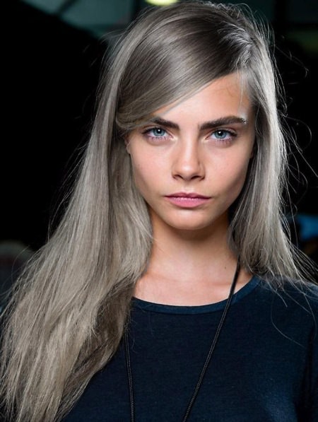 straight silver locks with bangs hairstyles for gray hair