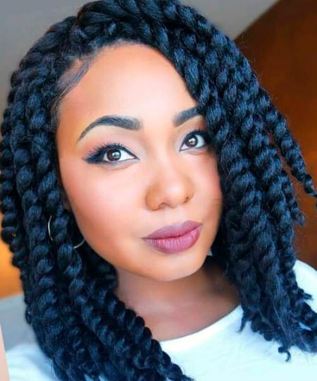 thick mid length twist hairstyles for natural hair