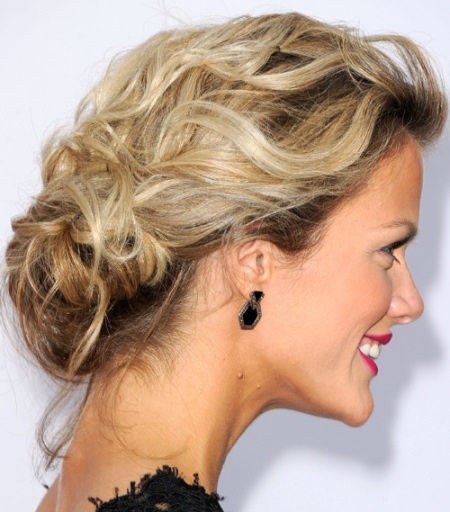 tousled updo for long hair messy bun hairstyles for prom