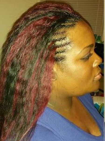 tree braided with burgundy highlighted tree braids hairstyles