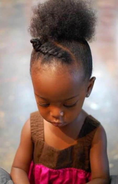 twisted bangs with puff black kids hairstyles