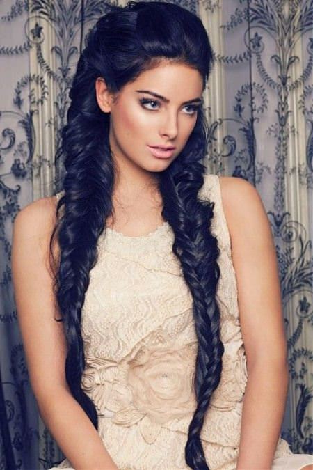 two braided fishtails hairstyles for long thick hair