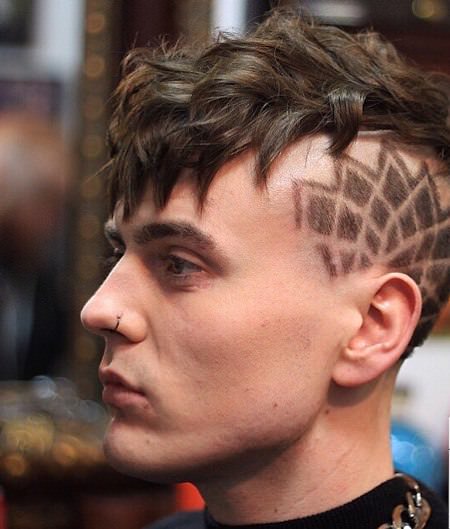 undercut hairstyle for curly hair with design hairstyles for men with thick hair