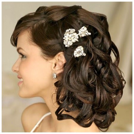 wedding curls with accessory wedding hairstyles for medium hair