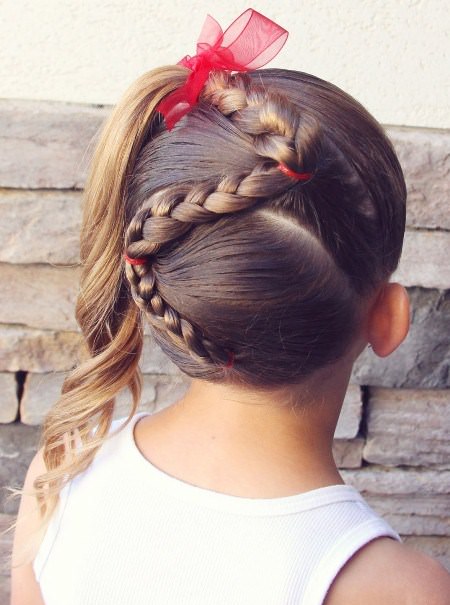 zig zag braid with a ponytail braids for kids