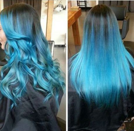 Baby Blue Ombre Slices blue ombre hairstyles for women