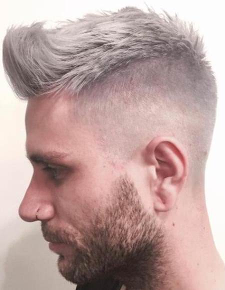 Choppy gray undercut hairstyles and haircuts for men