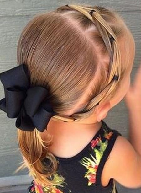 Curly pony with headband toddler girl hairstyles