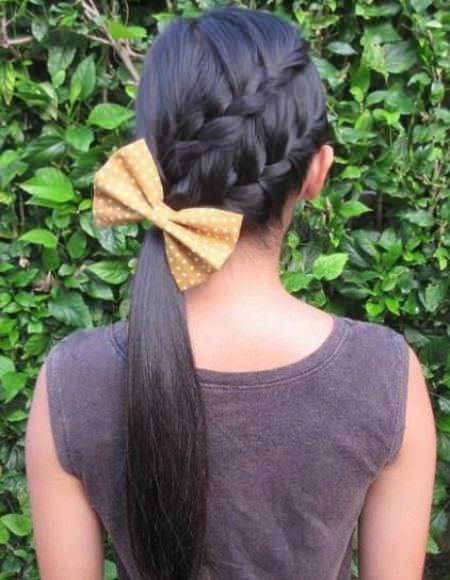 Diagonally Braided Ponytail french braid ponytails
