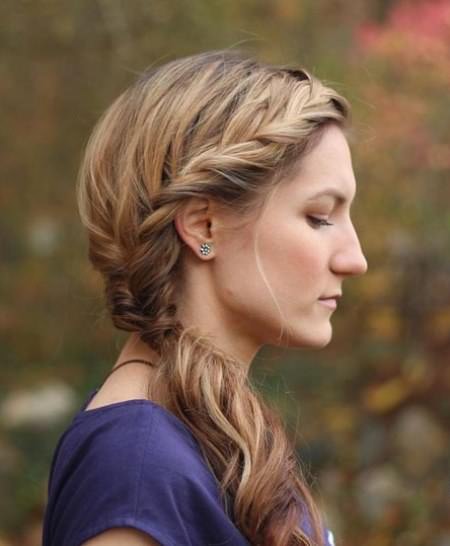 Flowy Side Braid french braid ponytails