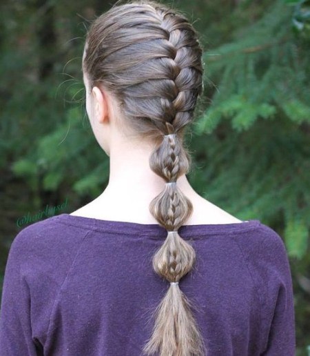 French briad with bubbles french braid ponytails