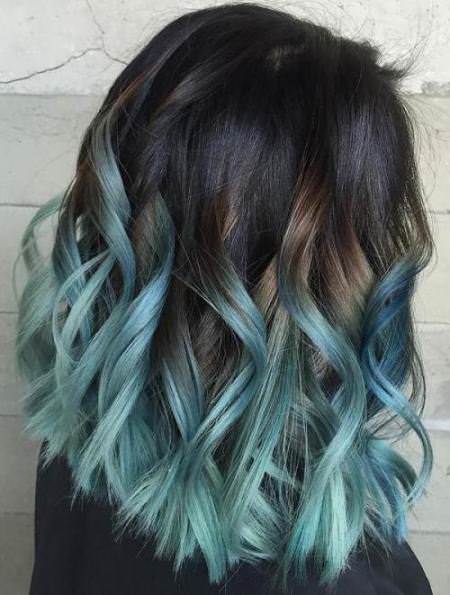 Icy blue bob blue ombre hairstyles for women