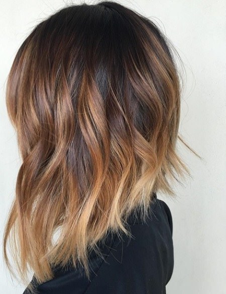 Long A line ombre long bob hairstyles