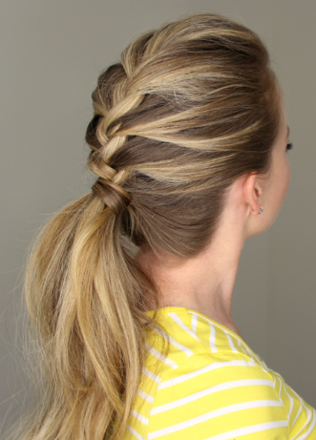 Loosely Braided style french braid ponytails