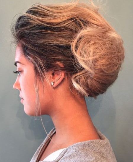 Messy ombre twist french twist updos