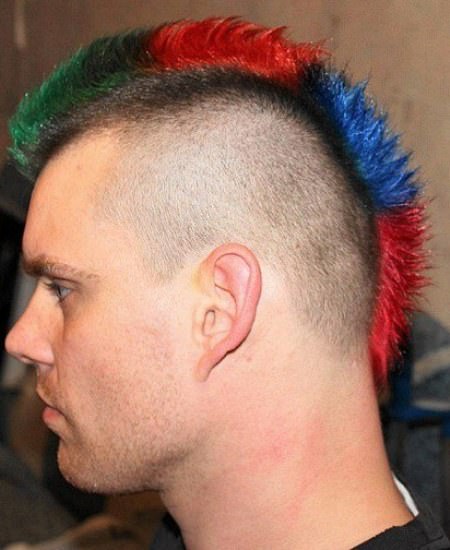 Rainbow colored mohawk hairstyles for men