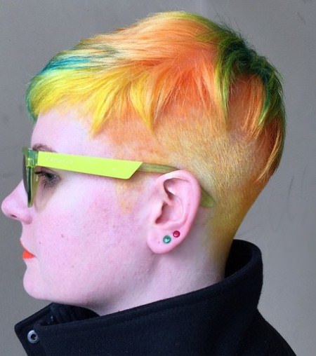 Rainbow undercut short under cut hairstyles