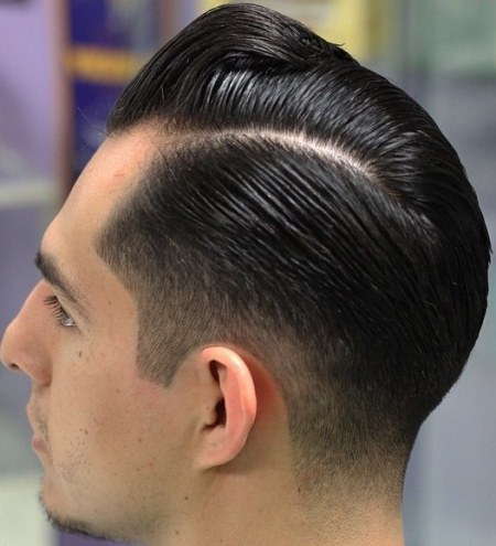 Retro styled proffessional cut hairstyles for men with thick hair