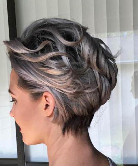 Short silver curl short layered hairstyles