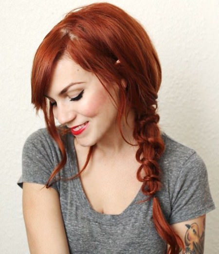 Simple knot side braid hairstyles