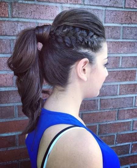 Unique Braided Up-Do french braid ponytails