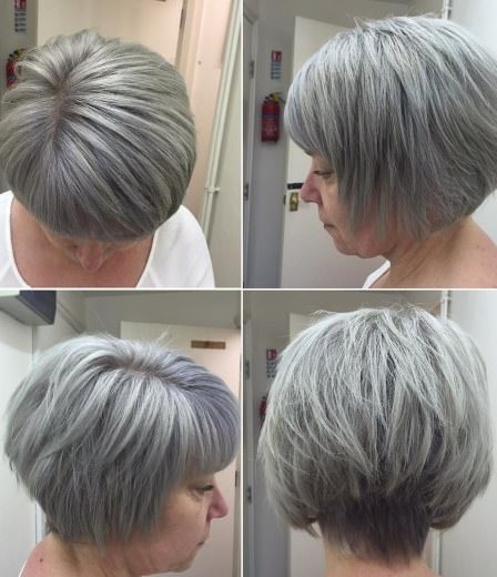 blue gray bob different hairstyles for gray hair