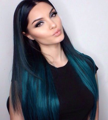 blue green waves blue ombre hairstyles for women