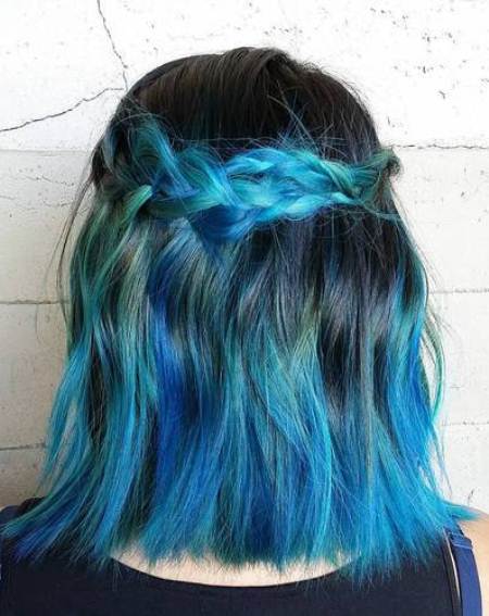 blunt blue ombre blue ombre hairstyles for women
