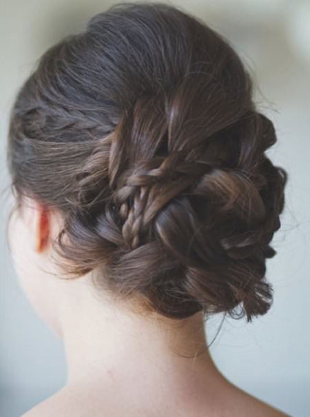 braided bun hairstyle wedding curly hairstyles