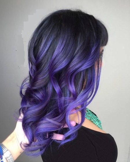 bright curly locks blue ombre hairstyles for women
