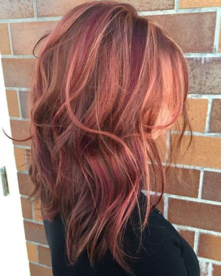brown base with strawberry pink highlight Pastel Pink Hairstyles