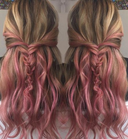 brown blonde to pink ombre pink ombre hairstyles