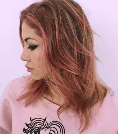 brown hair with blonde and pink highlights Pastel Pink Hairstyles