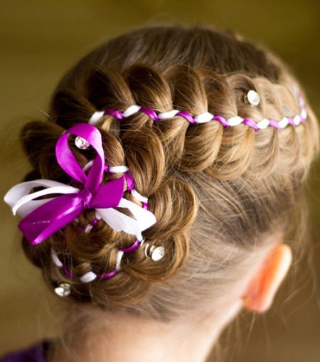 conch braid with ribbons baby girl hairstyles