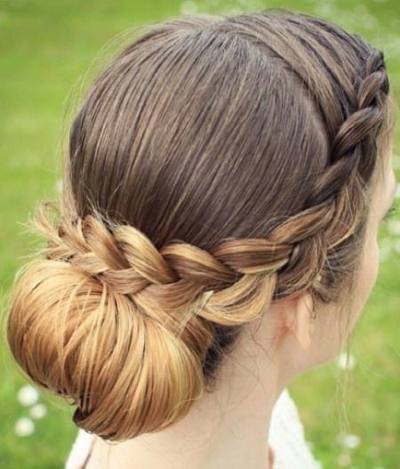 cute chignon with braid braided hairstyles