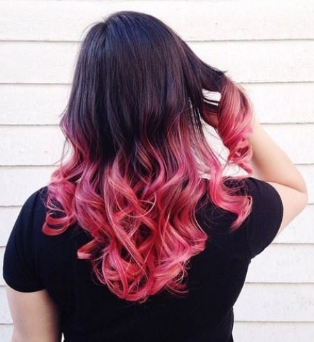 dark to light ombre pink ombre hairstyles