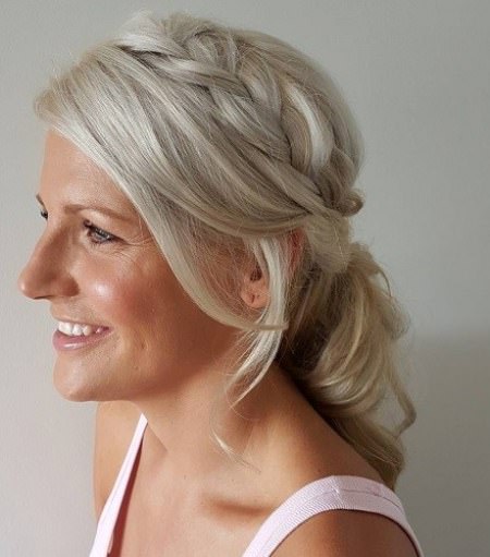 elegant ash blonde braided head band hairstyles