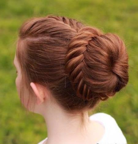 fishtail bun braided bun hairstyles