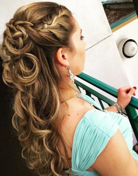 french braided half updo half up and half down wedding hairstyles