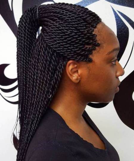 half ponytail senegalese twists for black women