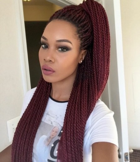 high ponytail senegalese twists for black women