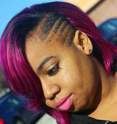 hot pink weave with undercut weave hairstyles for black women