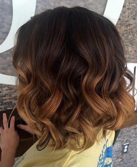 medium beachy waves with ombre highlights balayage short hair looks