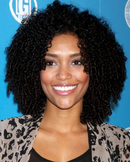 medium length natural black curly hairstyles