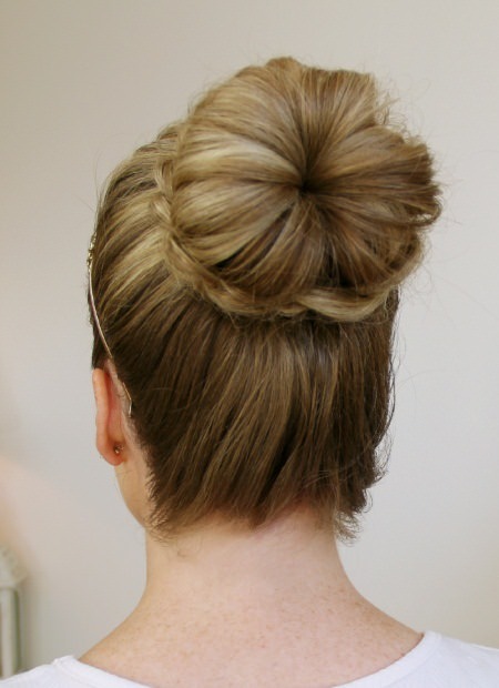 messy bun with braided wrap braided bun hairstyles