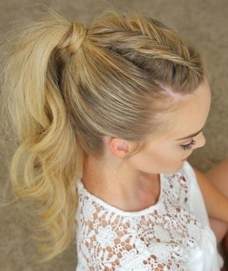 messy ponytail with a dutch braid messy ponytail hairstyles