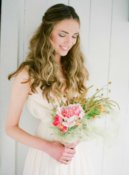 pinned up tousled waves ideas for brides